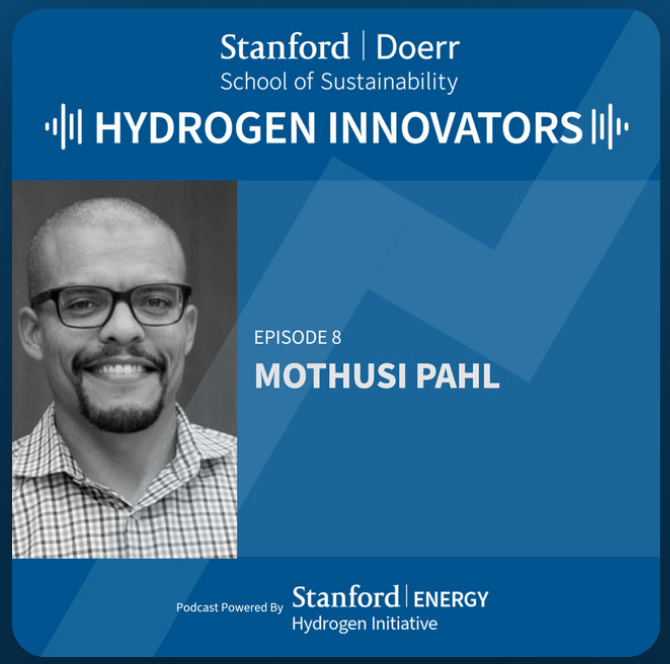 Blue Cover Art for Hydrogen Innovators podcast featuring Modern Hydrogen