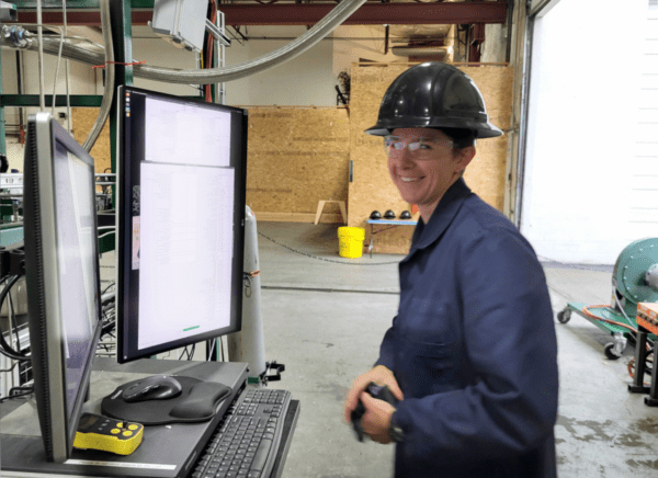 kate roach works at the computer during the modern hydrogen acceptance test with NWN