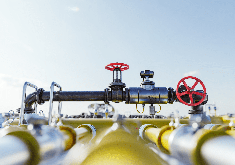 Use existing natural gas infrastructure for distributed natural gas pyrolysis to decarbonize natural gas on site. This photo shows existing natural gas lines.